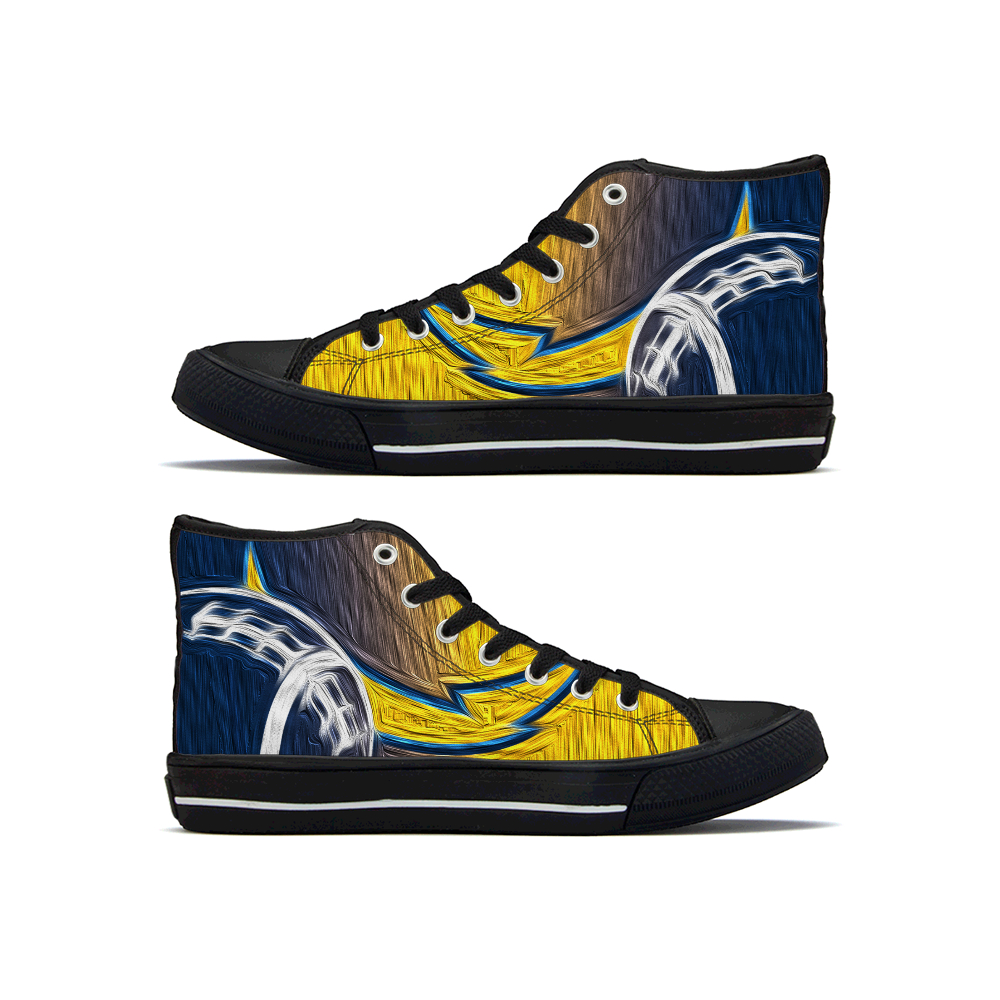 Men's Los Angeles Chargers High Top Canvas Sneakers 002